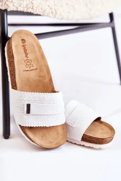 Damskie Klasyczne Klapki Inblu NM000025 Białe