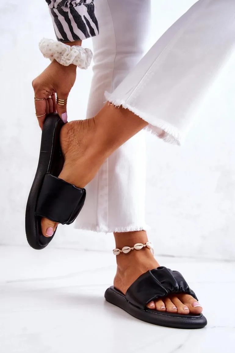 Damskie Klasyczne Klapki Czarne Feline