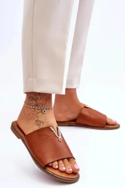 Damskie Klasyczne Klapki Z Ozdobą Camel Bertha