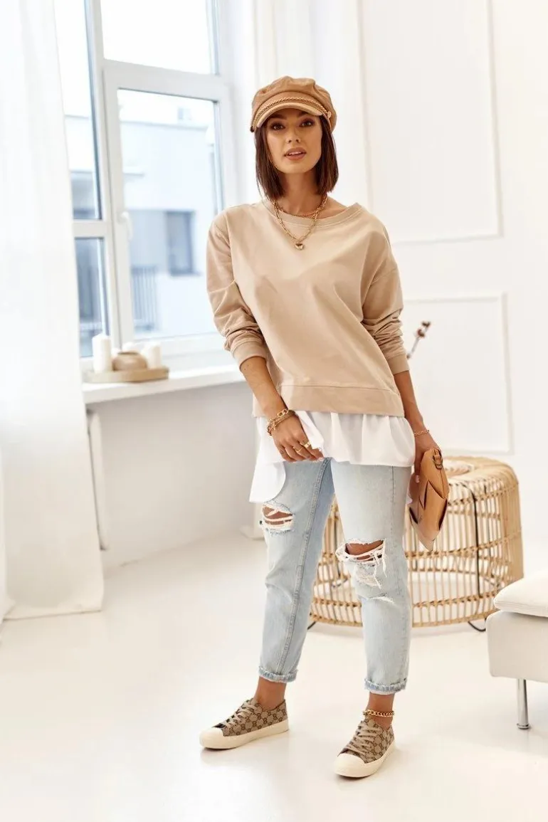 Damskie Klasyczne Logowane Trampki Khaki Challenge