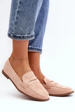 Damskie Klasyczne Mokasyny Różowe Olevin