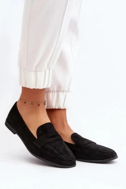 Damskie Klasyczne Mokasyny Czarne Olevin