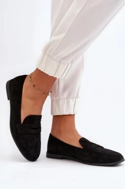 Damskie Klasyczne Mokasyny Czarne Olevin