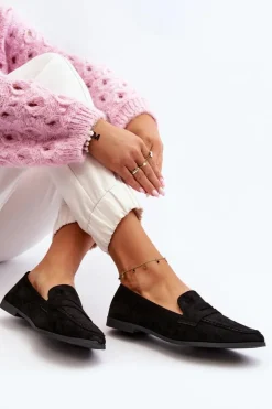 Damskie Klasyczne Mokasyny Czarne Olevin