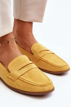Damskie Klasyczne Mokasyny Żółte Olevin