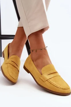 Damskie Klasyczne Mokasyny Żółte Olevin