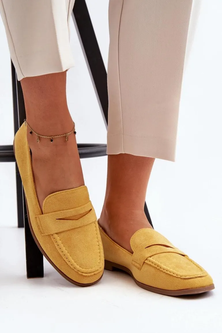 Damskie Klasyczne Mokasyny Żółte Olevin