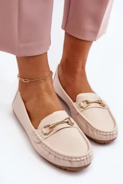 Damskie Klasyczne Mokasyny Z Ozdobą Beżowe Ainslee