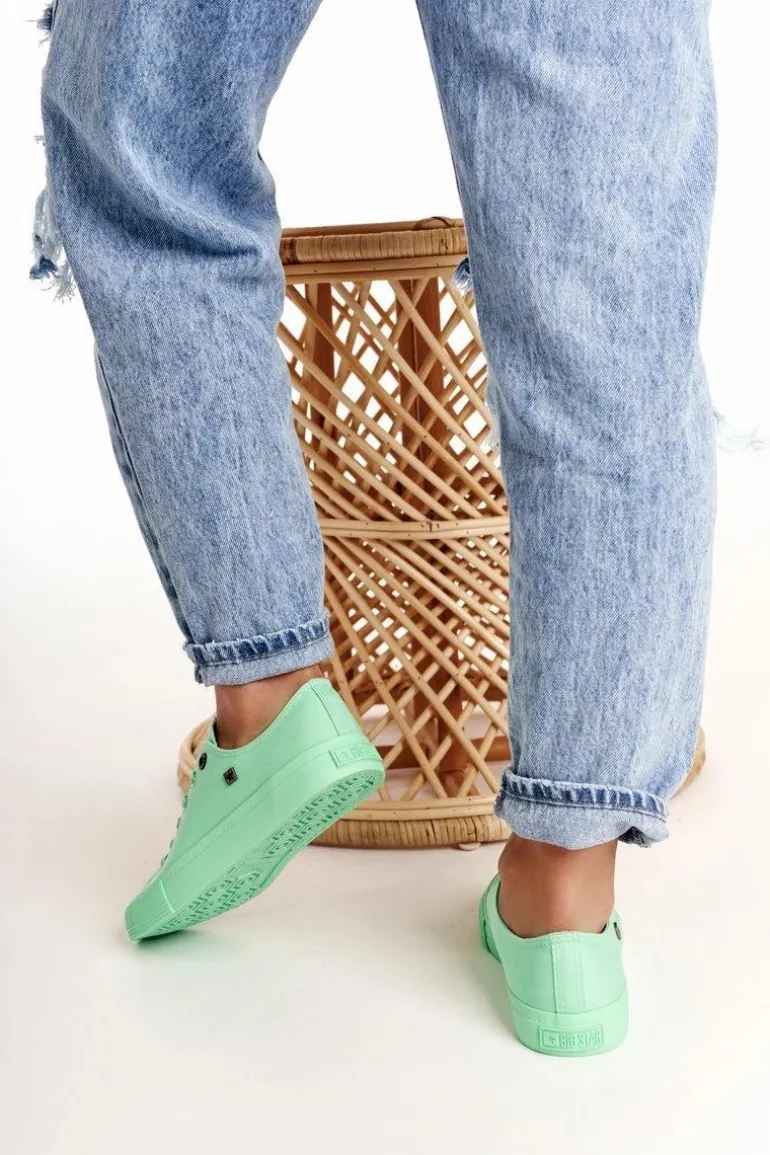 Damskie Klasyczne Niskie Trampki BIG STAR AA274030 Zielone