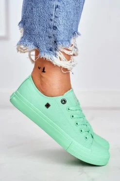 Damskie Klasyczne Niskie Trampki BIG STAR AA274030 Zielone