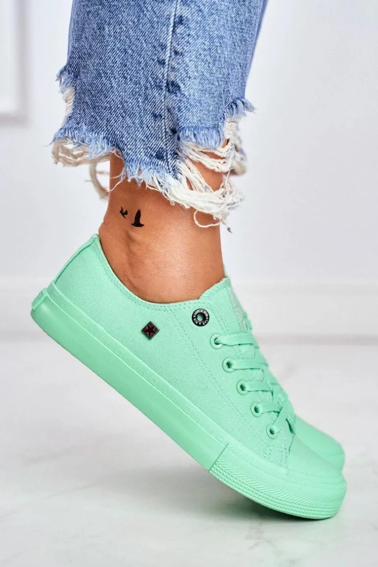 Damskie Klasyczne Niskie Trampki BIG STAR AA274030 Zielone