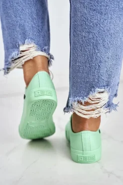 Damskie Klasyczne Niskie Trampki BIG STAR AA274030 Zielone