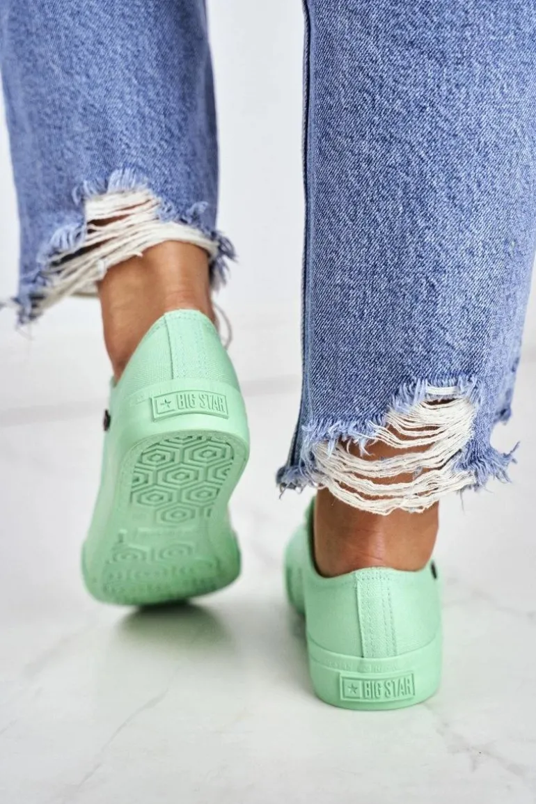 Damskie Klasyczne Niskie Trampki BIG STAR AA274030 Zielone