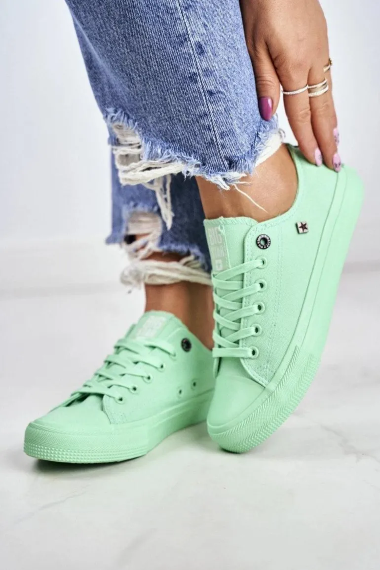 Damskie Klasyczne Niskie Trampki BIG STAR AA274030 Zielone