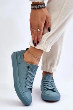 Damskie Klasyczne Niskie Trampki Big Star LL274019 Zielone