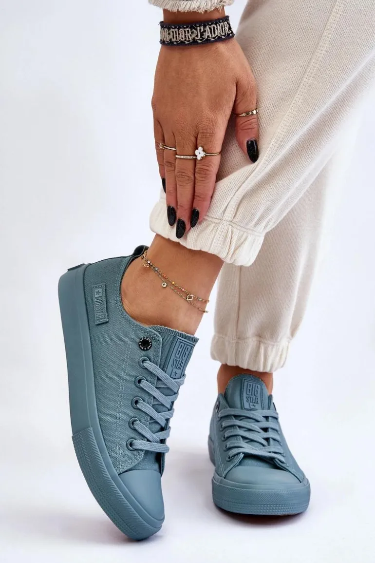 Damskie Klasyczne Niskie Trampki Big Star LL274019 Zielone