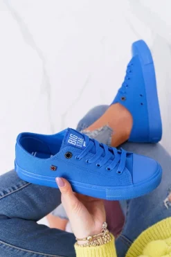 Damskie Klasyczne Niskie Trampki BIG STAR AA274011 Ciemno Niebieskie