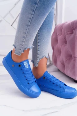 Damskie Klasyczne Niskie Trampki BIG STAR AA274011 Ciemno Niebieskie