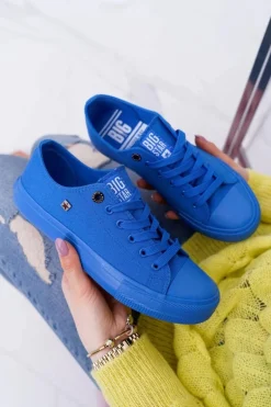 Damskie Klasyczne Niskie Trampki BIG STAR AA274011 Ciemno Niebieskie