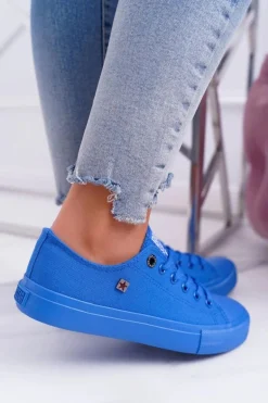 Damskie Klasyczne Niskie Trampki BIG STAR AA274011 Ciemno Niebieskie