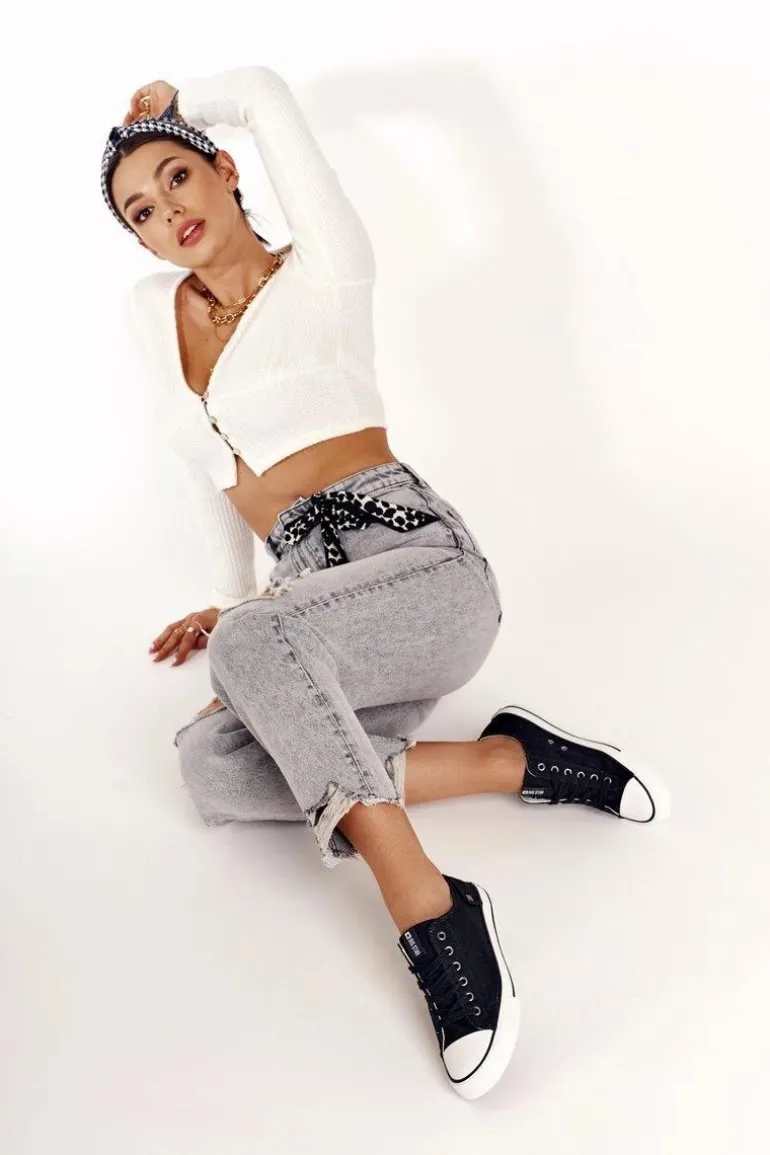 Damskie Klasyczne Niskie Trampki Big Star DD274338 Czarne