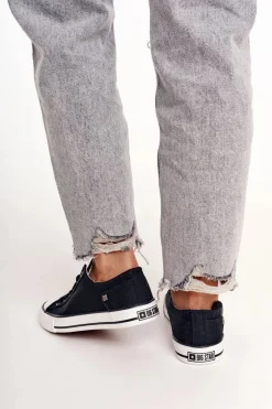 Damskie Klasyczne Niskie Trampki Big Star DD274338 Czarne