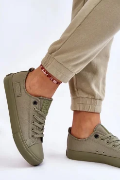 Damskie Klasyczne Niskie Trampki Big Star LL274028 Zielone