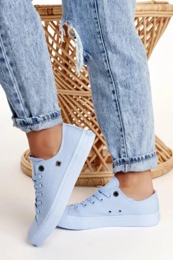 Damskie Klasyczne Niskie Trampki BIG STAR AA274029 Jasno Niebieskie