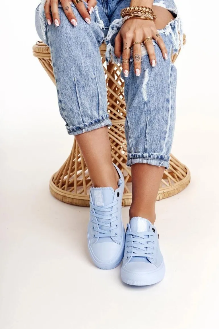 Damskie Klasyczne Niskie Trampki BIG STAR AA274029 Jasno Niebieskie