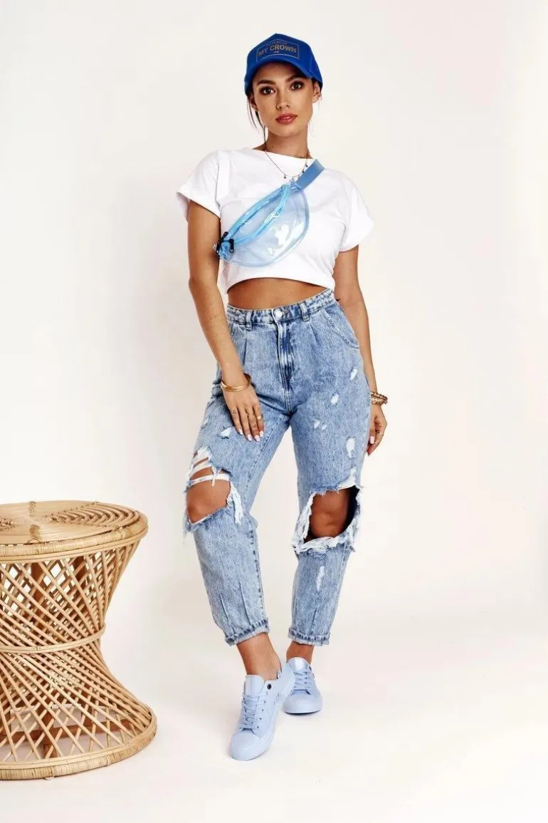 Damskie Klasyczne Niskie Trampki BIG STAR AA274029 Jasno Niebieskie