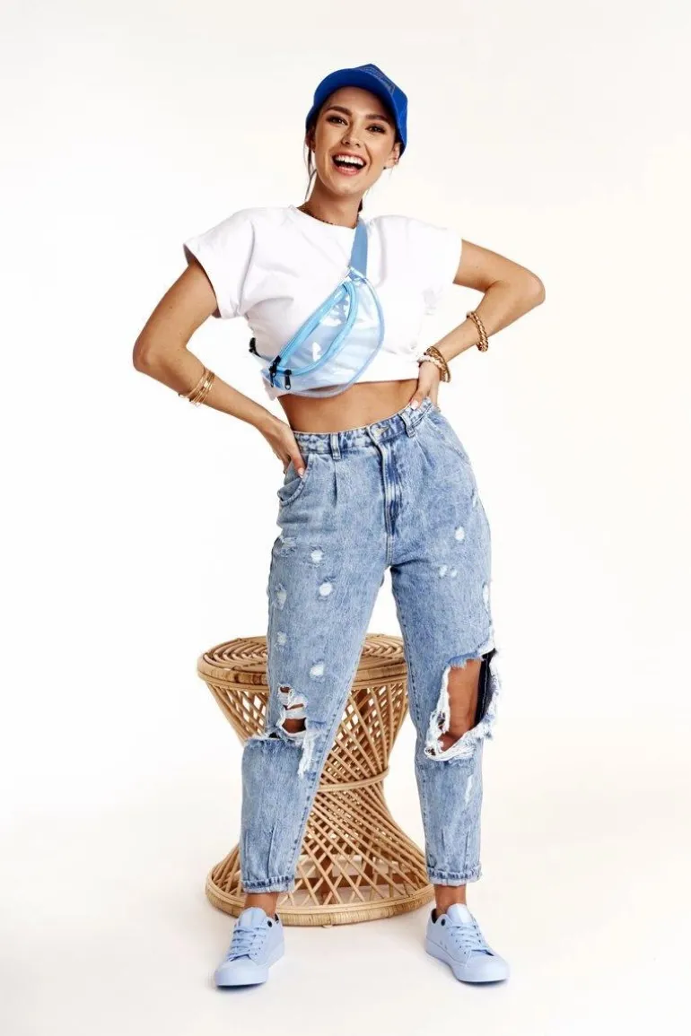 Damskie Klasyczne Niskie Trampki BIG STAR AA274029 Jasno Niebieskie