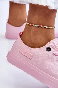 Damskie Klasyczne Niskie Trampki Big Star LL274022 Jasnoróżowe