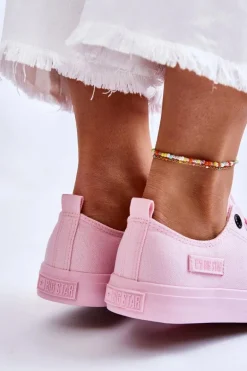 Damskie Klasyczne Niskie Trampki Big Star LL274022 Jasnoróżowe