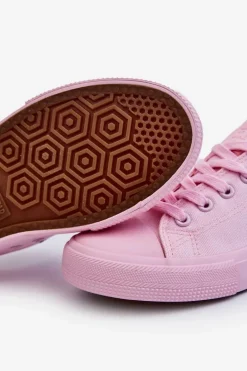 Damskie Klasyczne Niskie Trampki Big Star LL274022 Jasnoróżowe