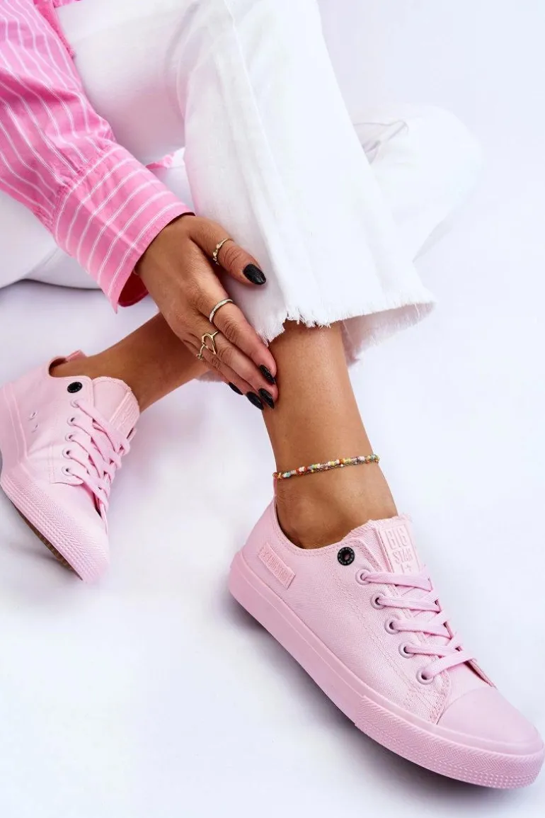 Damskie Klasyczne Niskie Trampki Big Star LL274022 Jasnoróżowe