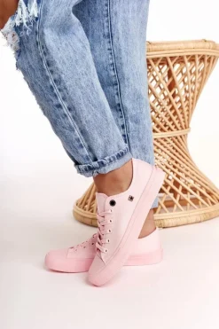 Damskie Klasyczne Niskie Trampki BIG STAR AA274028 Różowe