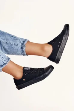 Damskie Klasyczne Niskie Trampki BIG STAR AA274009 Czarne