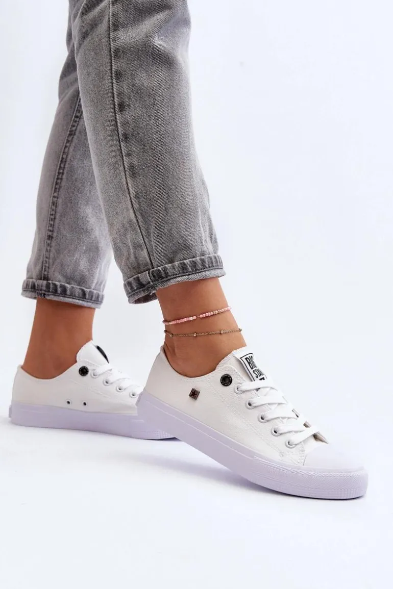 Damskie Klasyczne Niskie Trampki BIG STAR AA274010 Białe