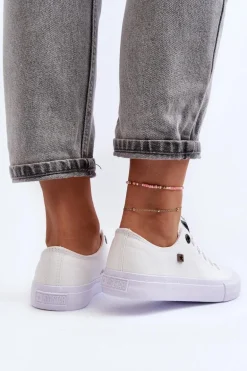 Damskie Klasyczne Niskie Trampki BIG STAR AA274010 Białe