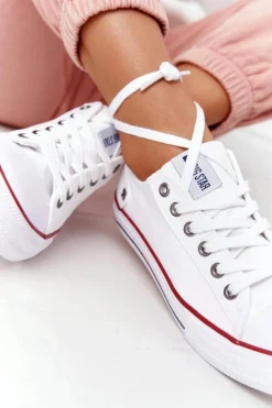 Damskie Klasyczne Niskie Trampki Big Star DD274336 Białe