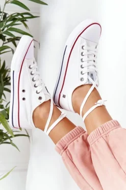 Damskie Klasyczne Niskie Trampki Big Star DD274336 Białe