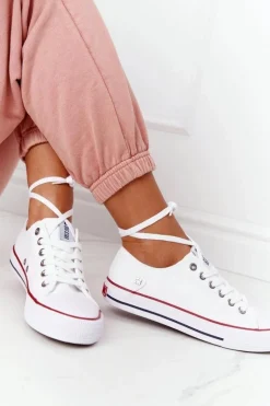 Damskie Klasyczne Niskie Trampki Big Star DD274336 Białe