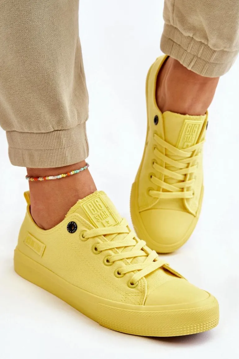 Damskie Klasyczne Niskie Trampki Big Star LL274026 Żółte