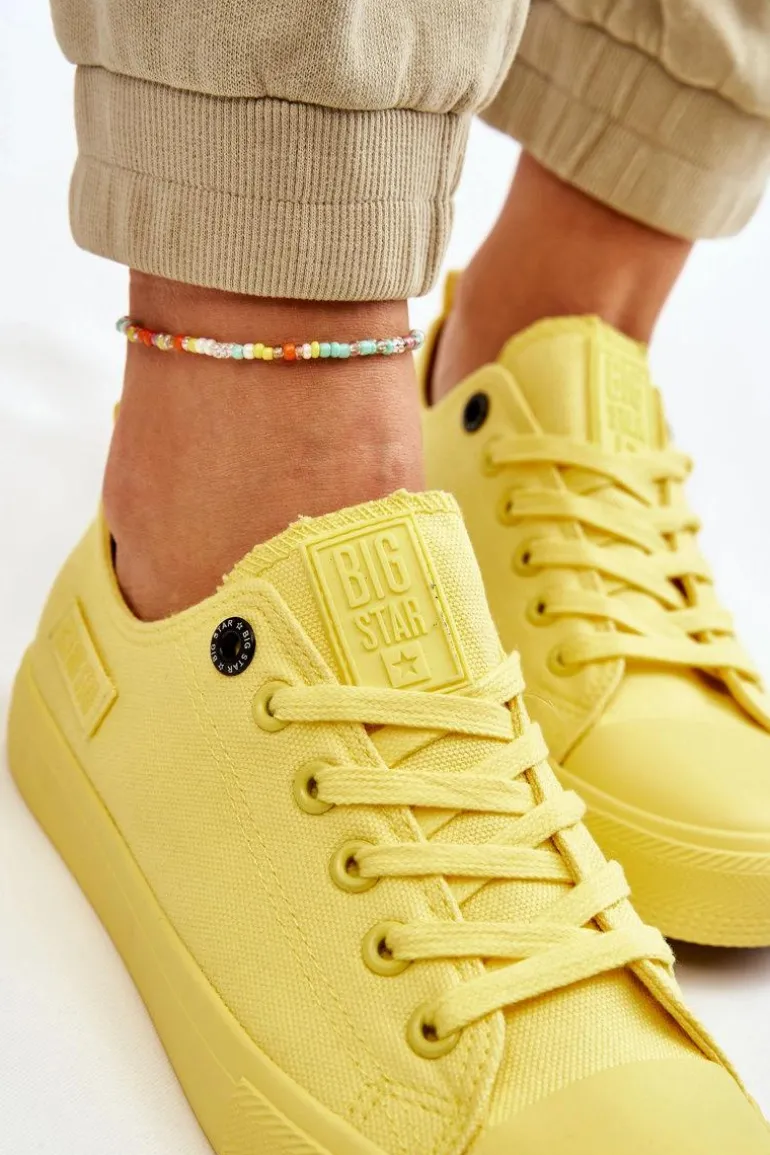 Damskie Klasyczne Niskie Trampki Big Star LL274026 Żółte