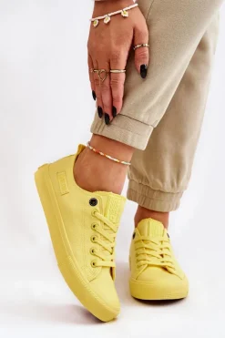 Damskie Klasyczne Niskie Trampki Big Star LL274026 Żółte