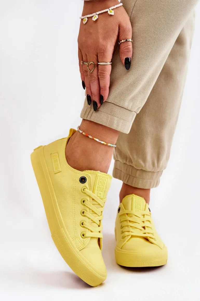 Damskie Klasyczne Niskie Trampki Big Star LL274026 Żółte