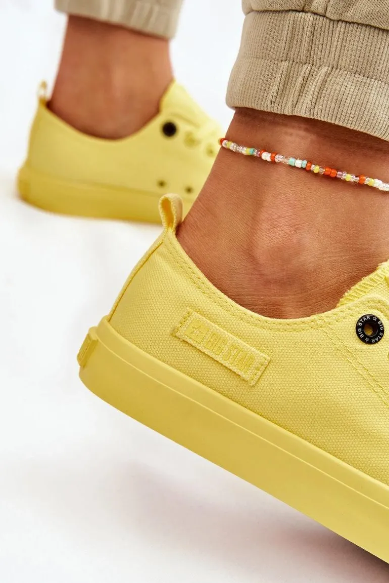 Damskie Klasyczne Niskie Trampki Big Star LL274026 Żółte