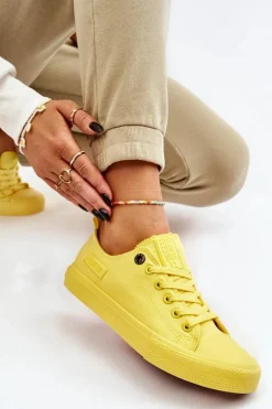 Damskie Klasyczne Niskie Trampki Big Star LL274026 Żółte