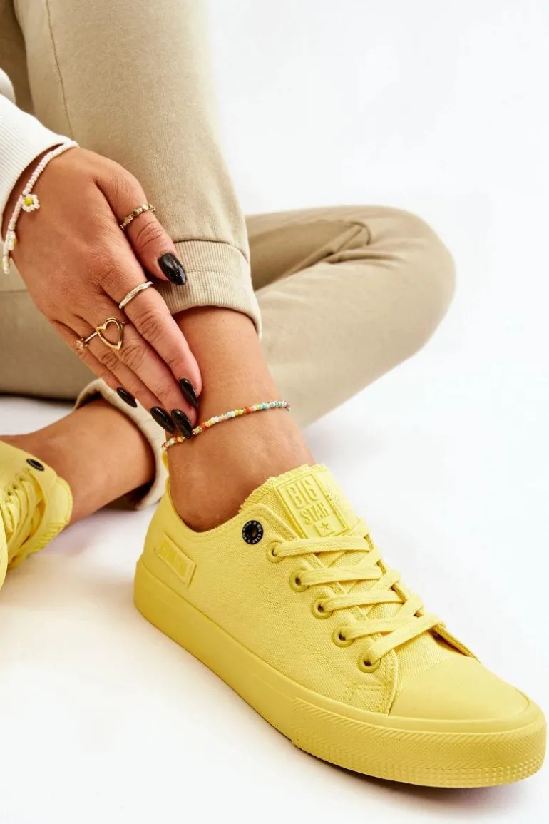 Damskie Klasyczne Niskie Trampki Big Star LL274026 Żółte