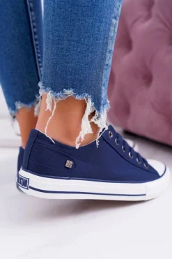 Damskie Klasyczne Niskie Trampki Big Star DD274335 Granatowe